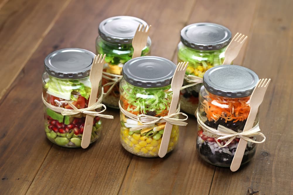 Mason Jars of salads